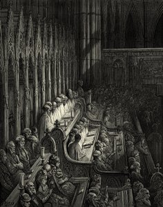 Westminster Abbey in Victoriaans Londen door Gustave Dore